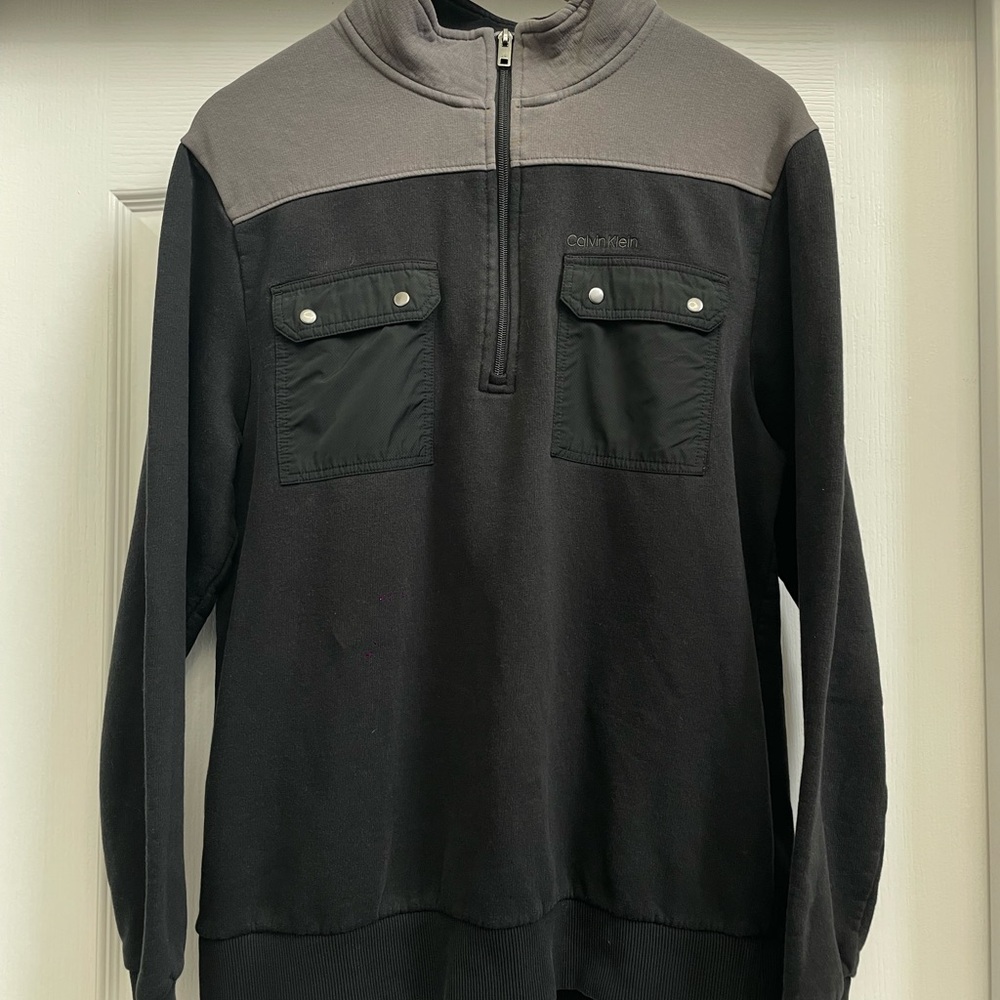 Calvin Klein Men's Two-Tone Zip-Up Sweater